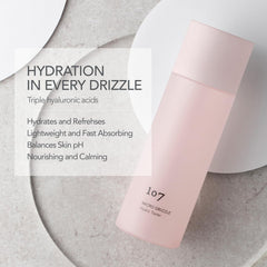 107 Micro toner application swirl demonstrates refreshing texture ideal for sensitive skin.