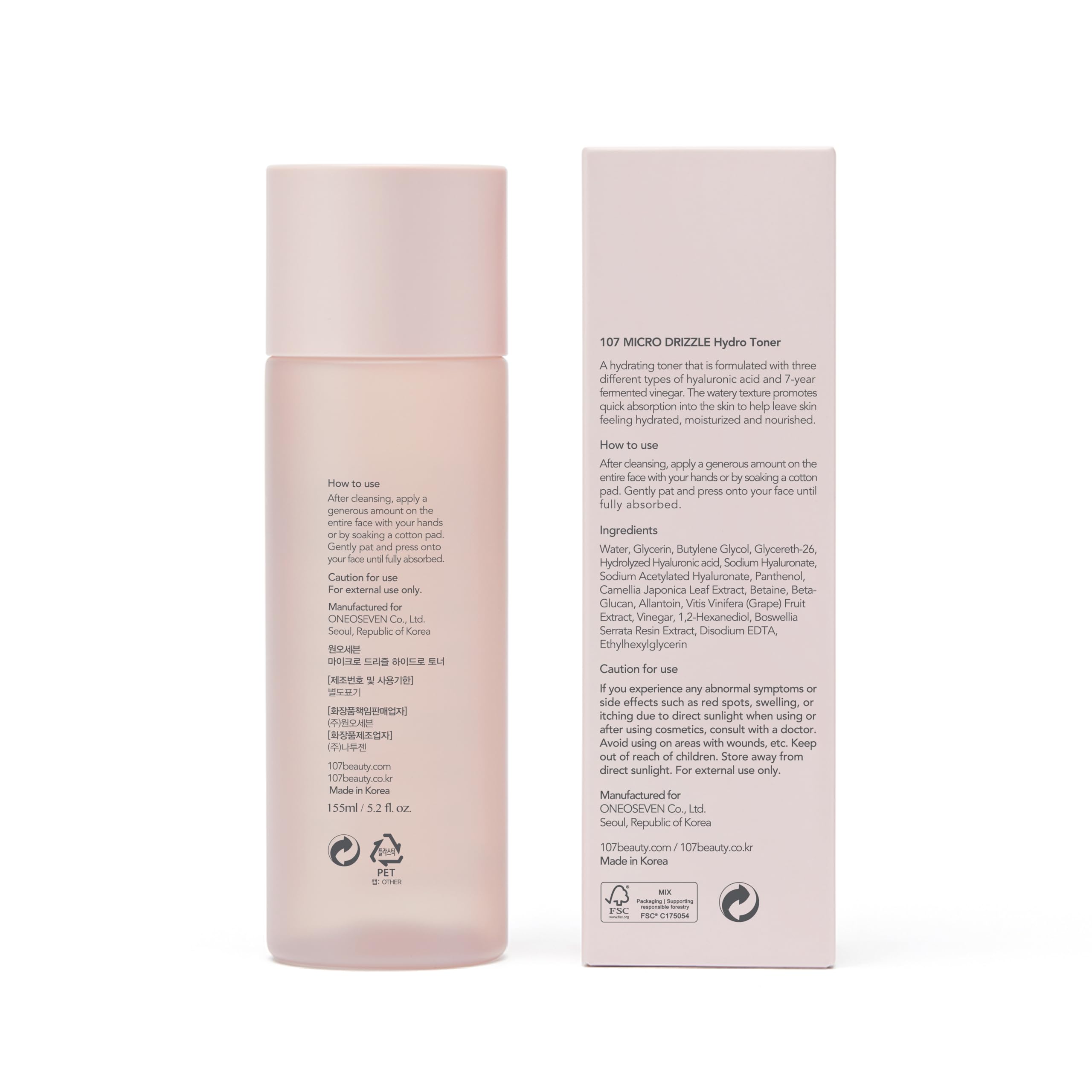 107 Nourishing toner gel texture shows lasting hydration throughout the day.
