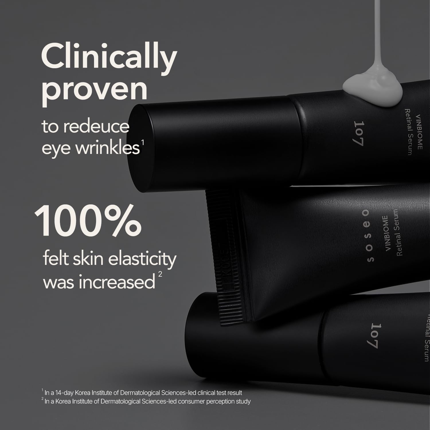 107 VinBiome Retinal Serum applied to hand shows quick absorption