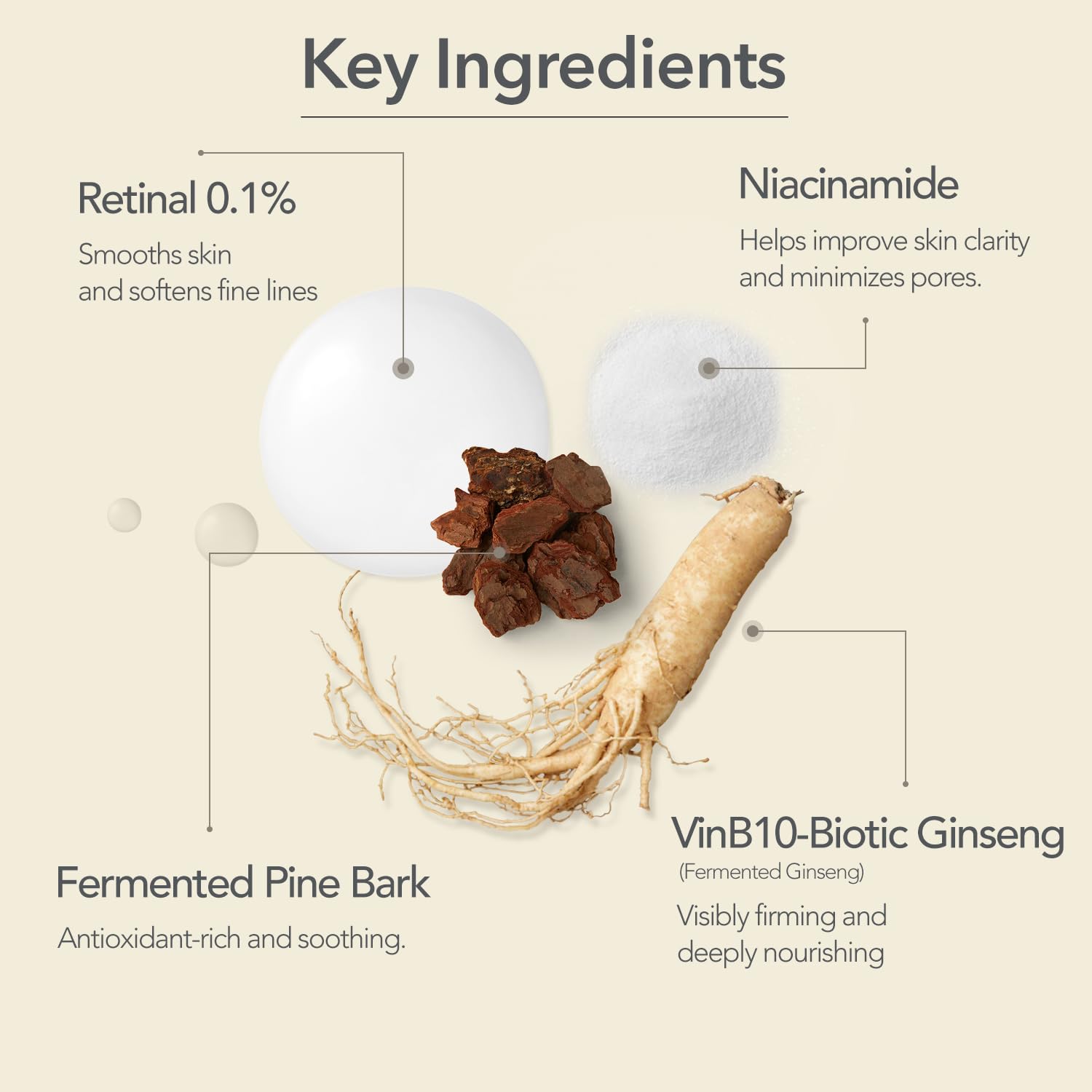 107 VinBiome Retinal Serum label front highlighting cruelty-free, clean skincare