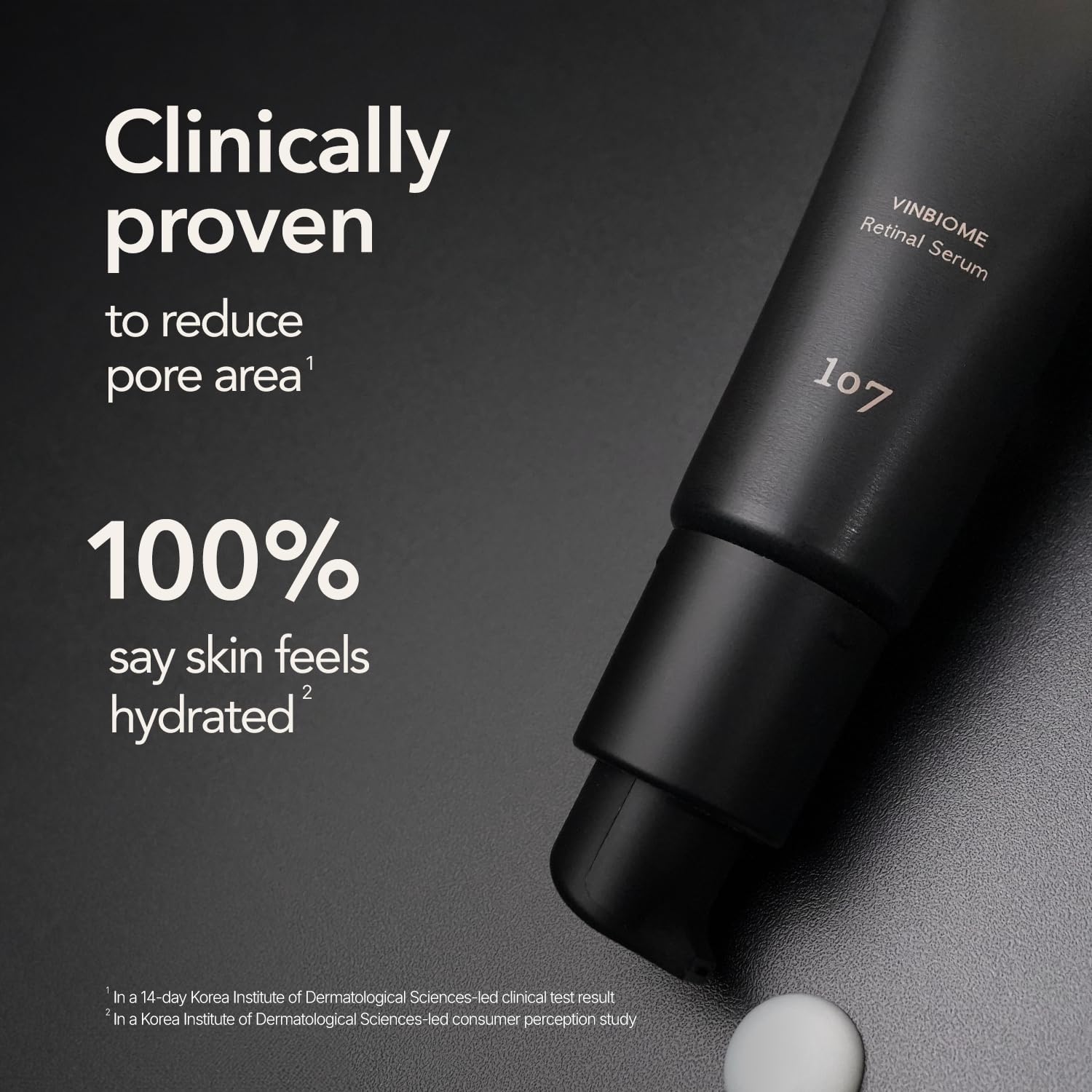 107 VinBiome Retinal Serum texture swirl demonstrating smooth, easy spread