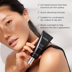 111SKIN Black Diamond Contour Firming Mask night routine application scene showing glow.