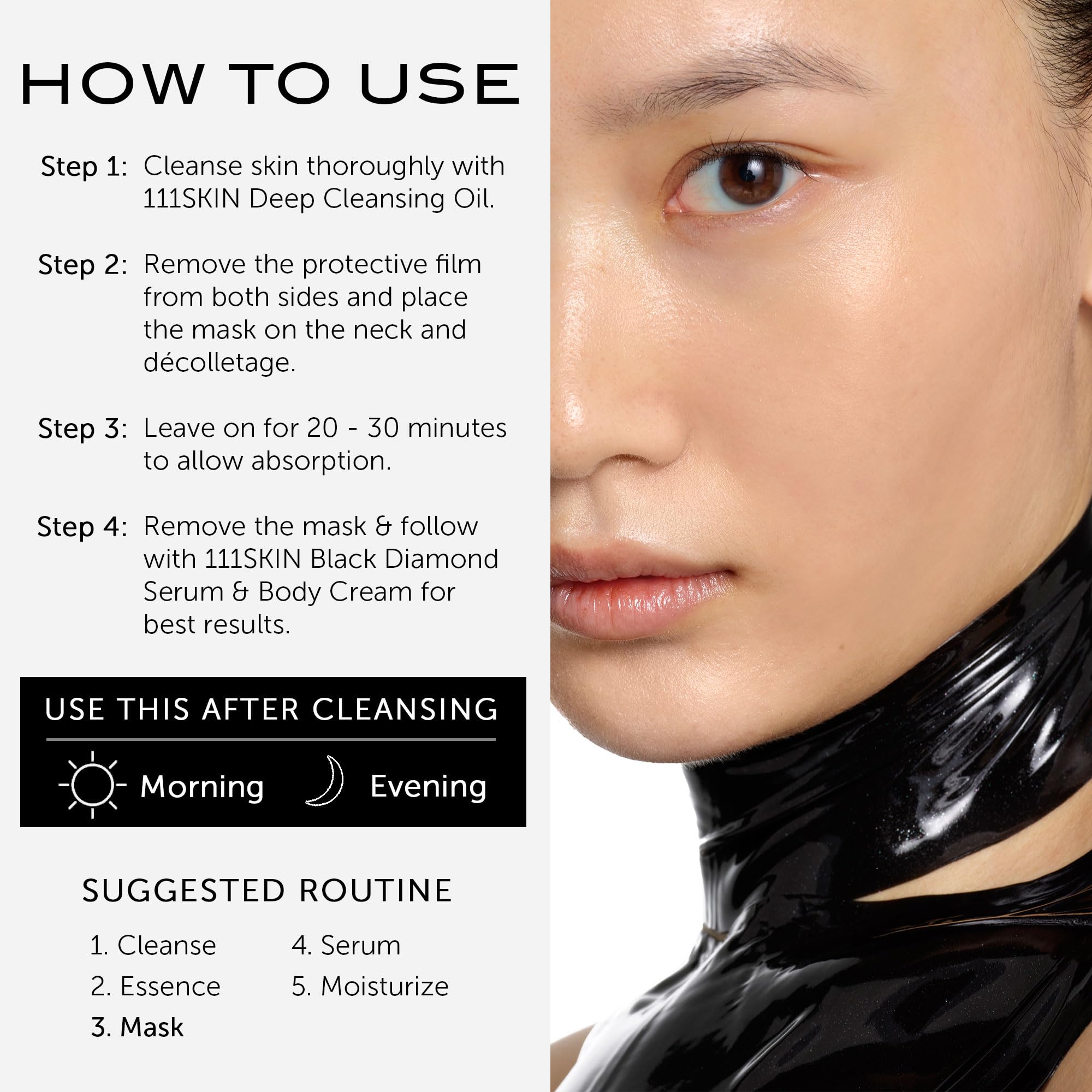 Hydrogel sheet laid flat, featuring peptides and niacinamide for skin support.