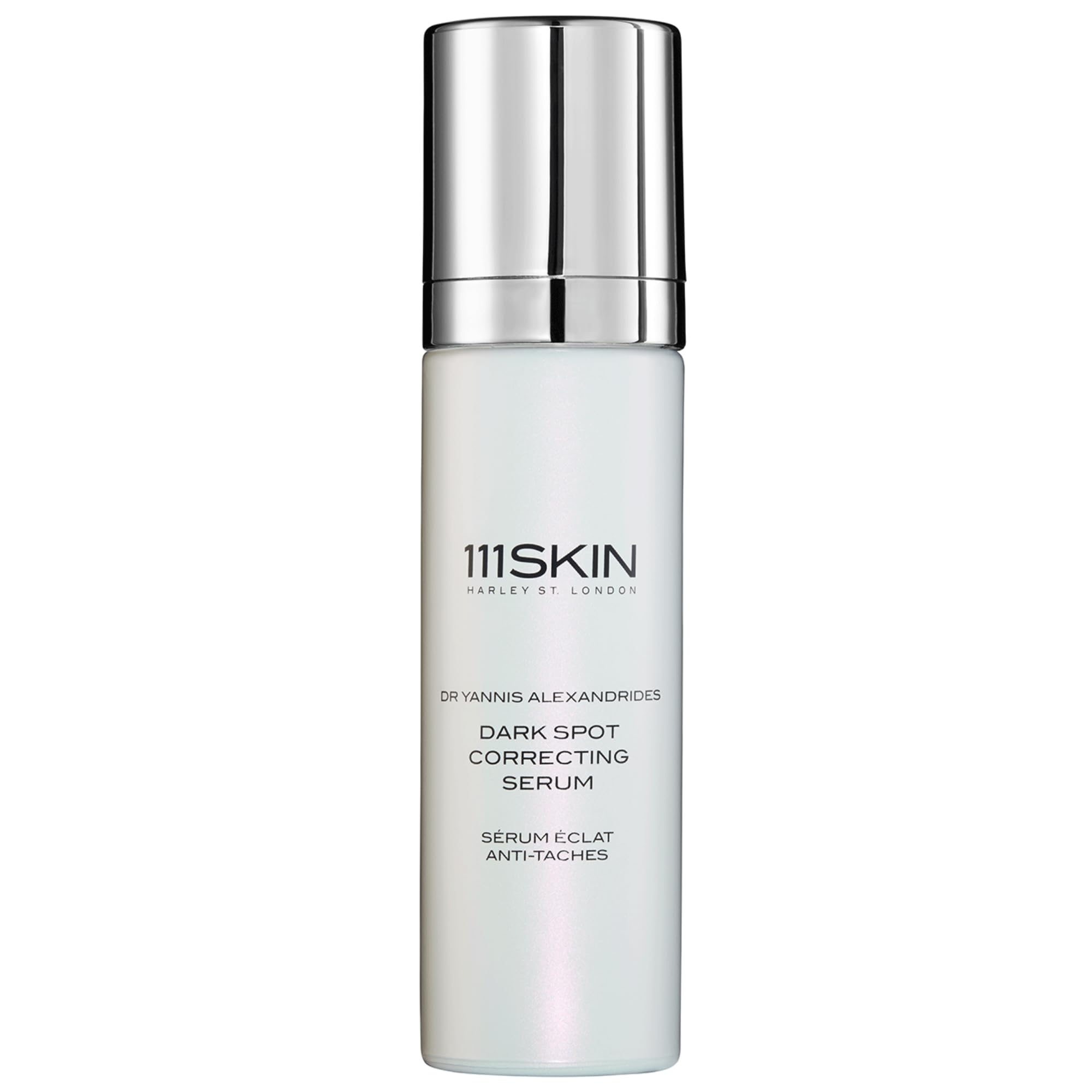 111SKIN Dark Spot Serum bottle close-up showing sleek packaging and hydration support