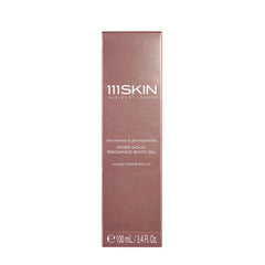 111SKIN Rose Gold Radiance Body Oil pump top close-up showing precise application