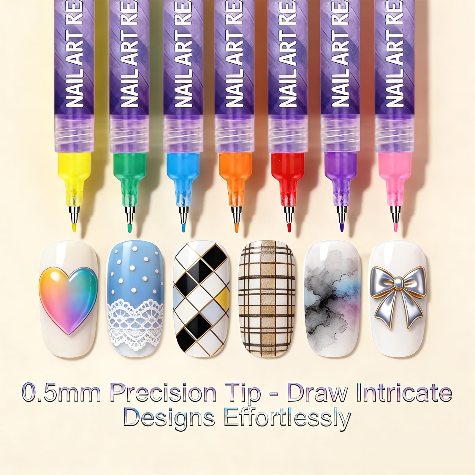 12 Colors Nail Art Pens Set waterproof finish for durable designs
