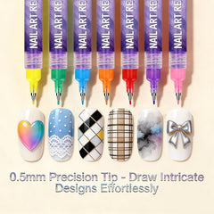 12 Colors Nail Art Pens Set waterproof finish for durable designs