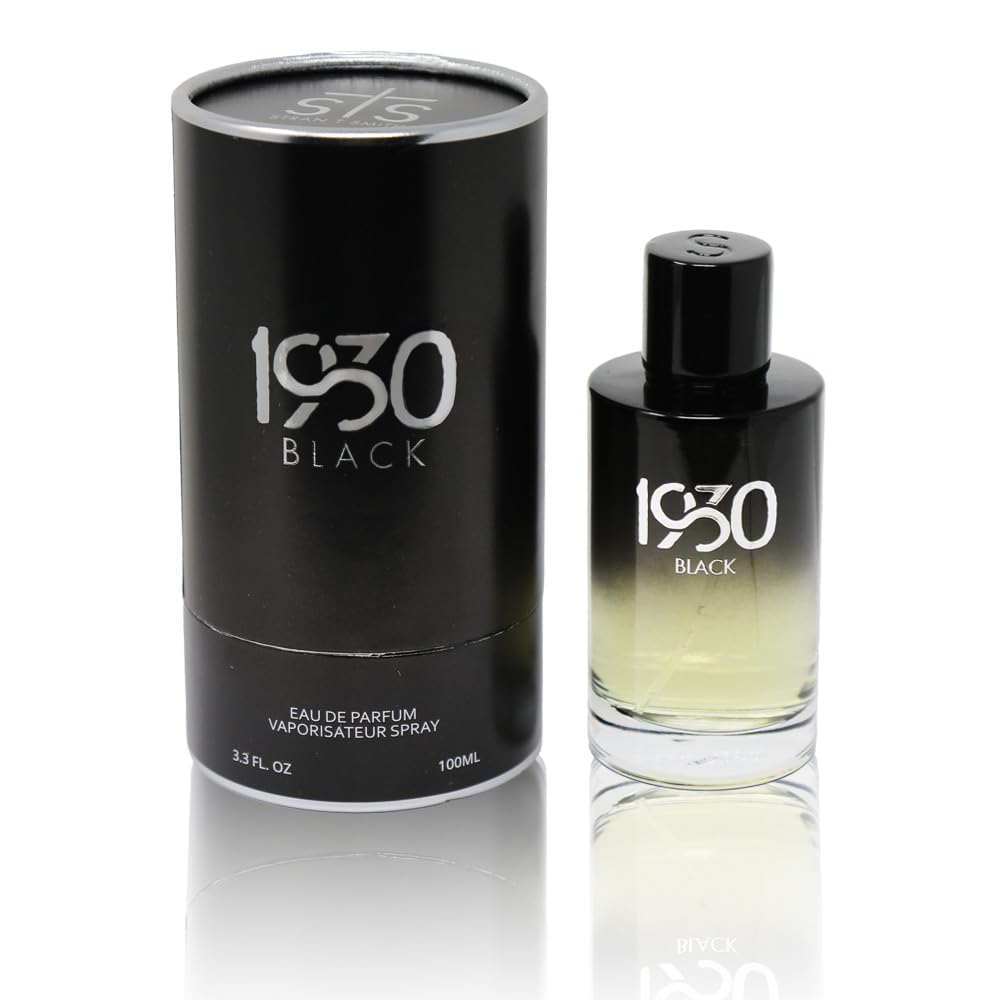 1930S Men's Black Cologne bottle closeup highlighting bergamot for daily wear