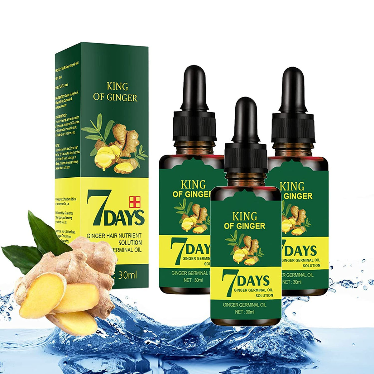 1DFAUL Ginger Hair Growth Serum bottle showing nourishing formula for roots