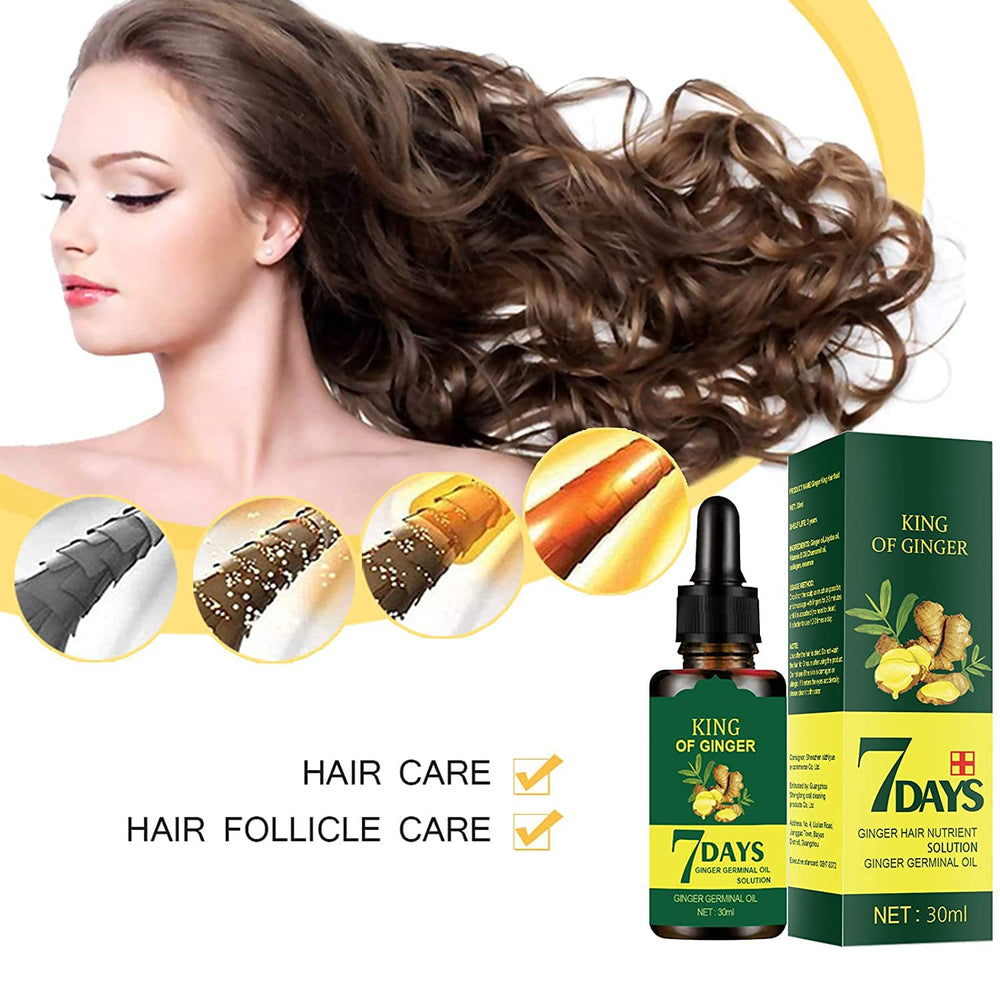 1DFAUL Ginger Hair Growth Serum dropper dispensing oil to scalp for healthy growth