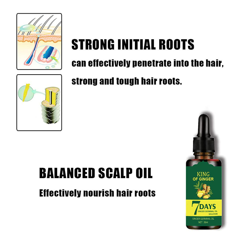 1DFAUL Ginger Hair Growth Serum on scalp demonstrates root nourishment