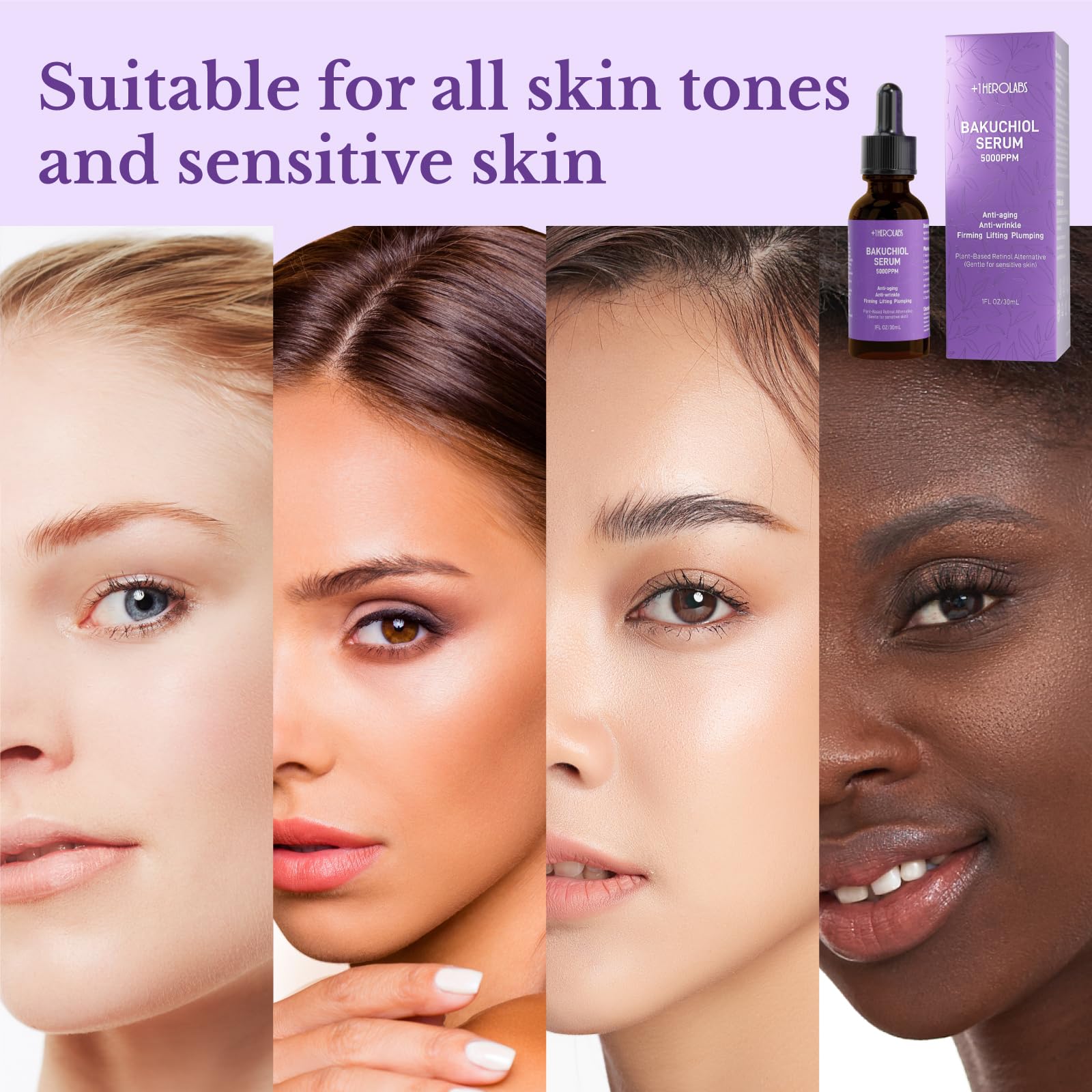1HEROLABS Bakuchiol serum with hyaluronic acid delivers plump, refreshed skin.