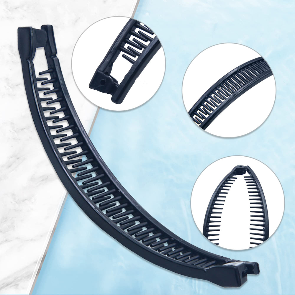 1st Choice Clincher banana clip with middle opening for quick hair threading.