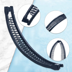 1st Choice Clincher banana clip with middle opening for quick hair threading.