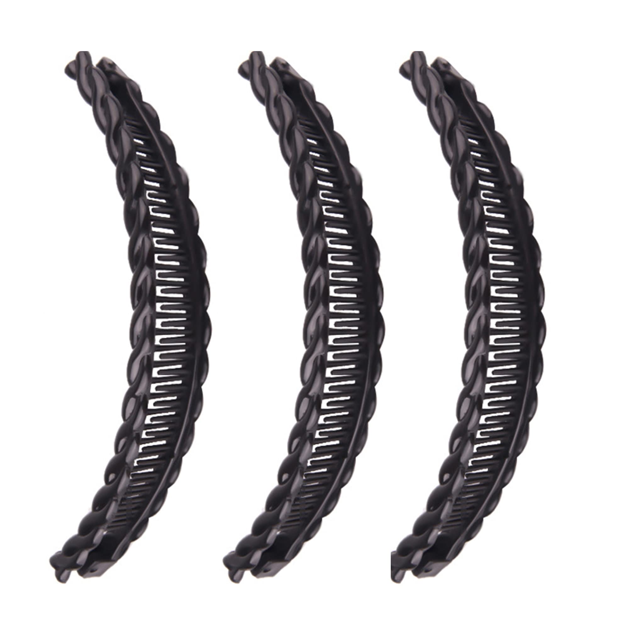 1st Choice Clincher banana clip with flat end secures hair comfortably for all-day wear.