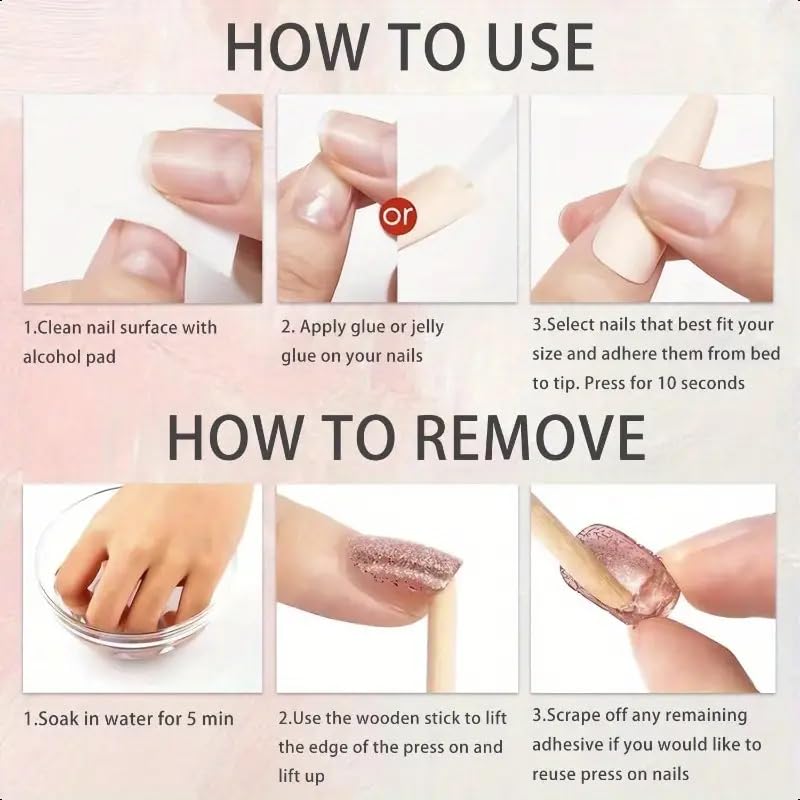 24Pcs Christmas Press on Nails easy removal with minimal nail damage