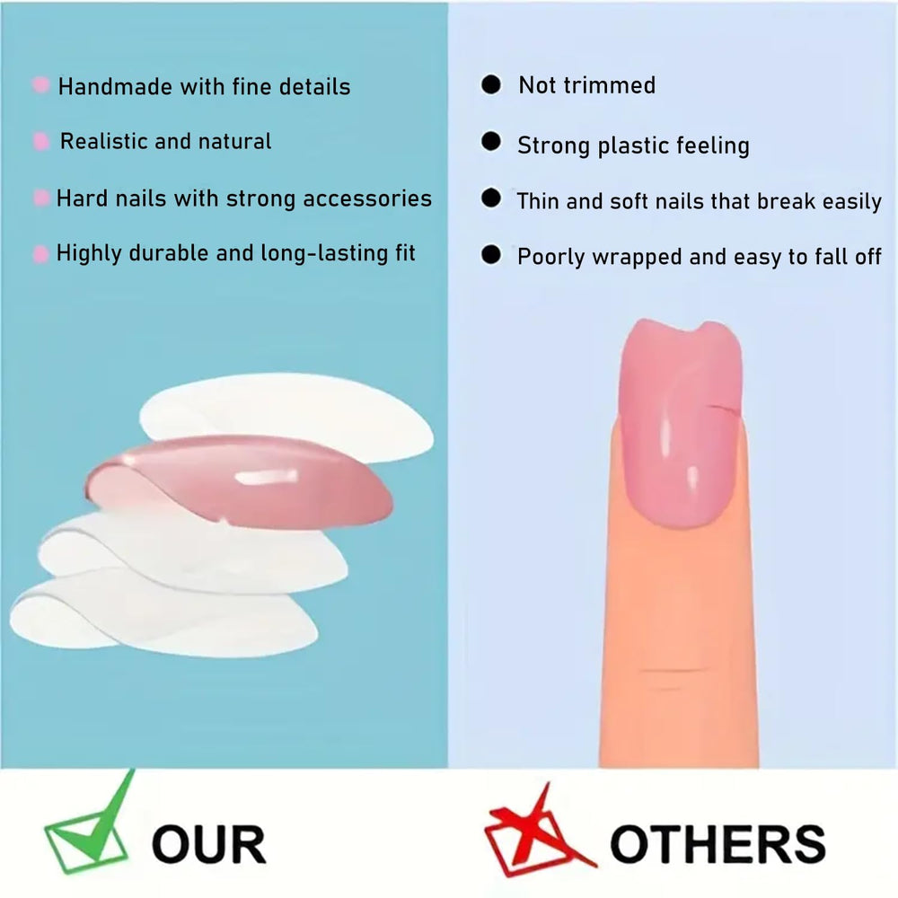 24Pcs Christmas Press on Nails jelly glue stickers included for easy adhesion
