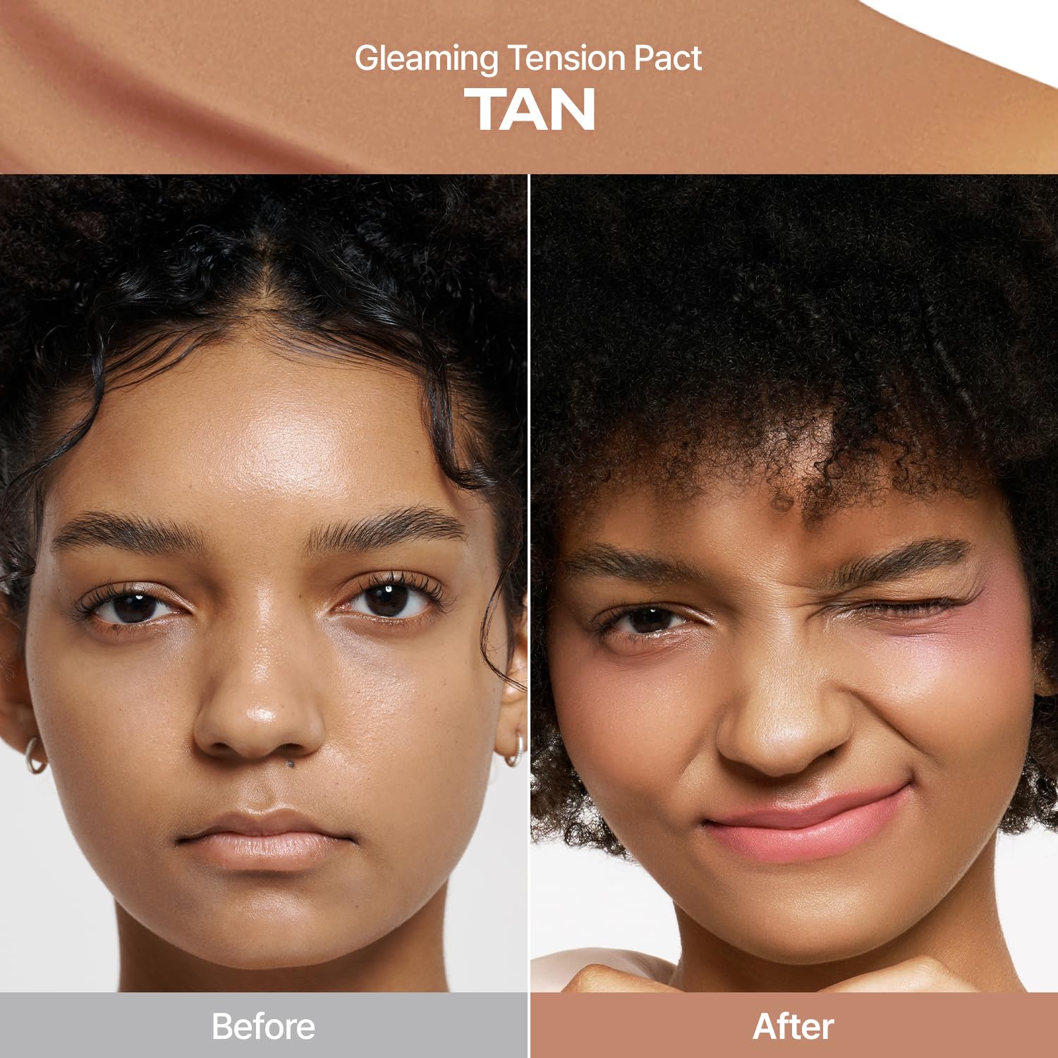 2aN Gleaming Tension Cushion Pact on the face with detail for a natural look
