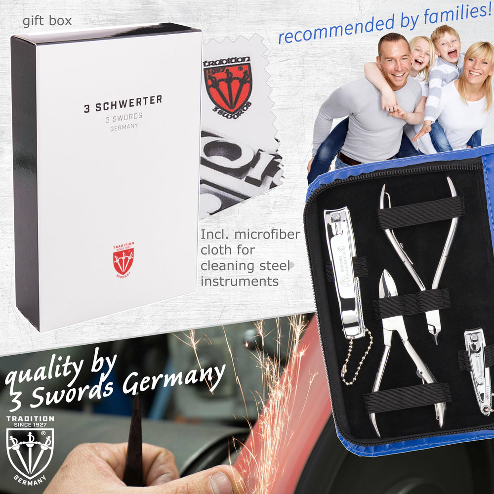 Travel-ready 11-piece kit by 3 Swords Germany fits neatly in luggage