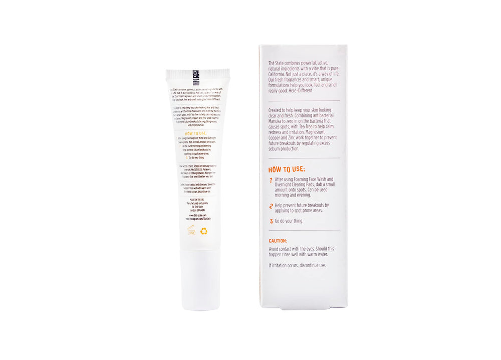 Teen skincare routine with 31st State Spot Control Gel applied to the face