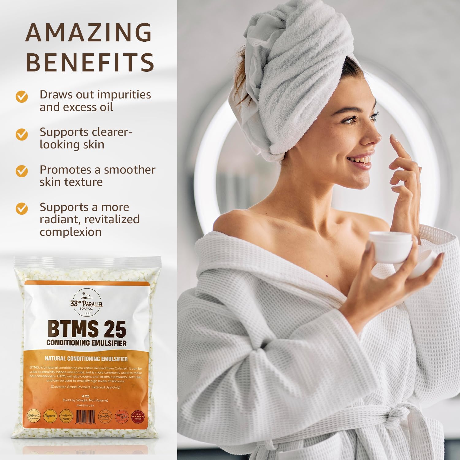 33rd Parallel BTMS 25 creamy texture, ideal for lotions and hair conditioners.