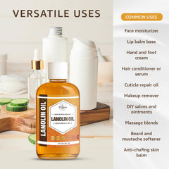 33RD PARALLEL SOAP CO. Lanolin Oil bottle-pour promotes quick, light application.