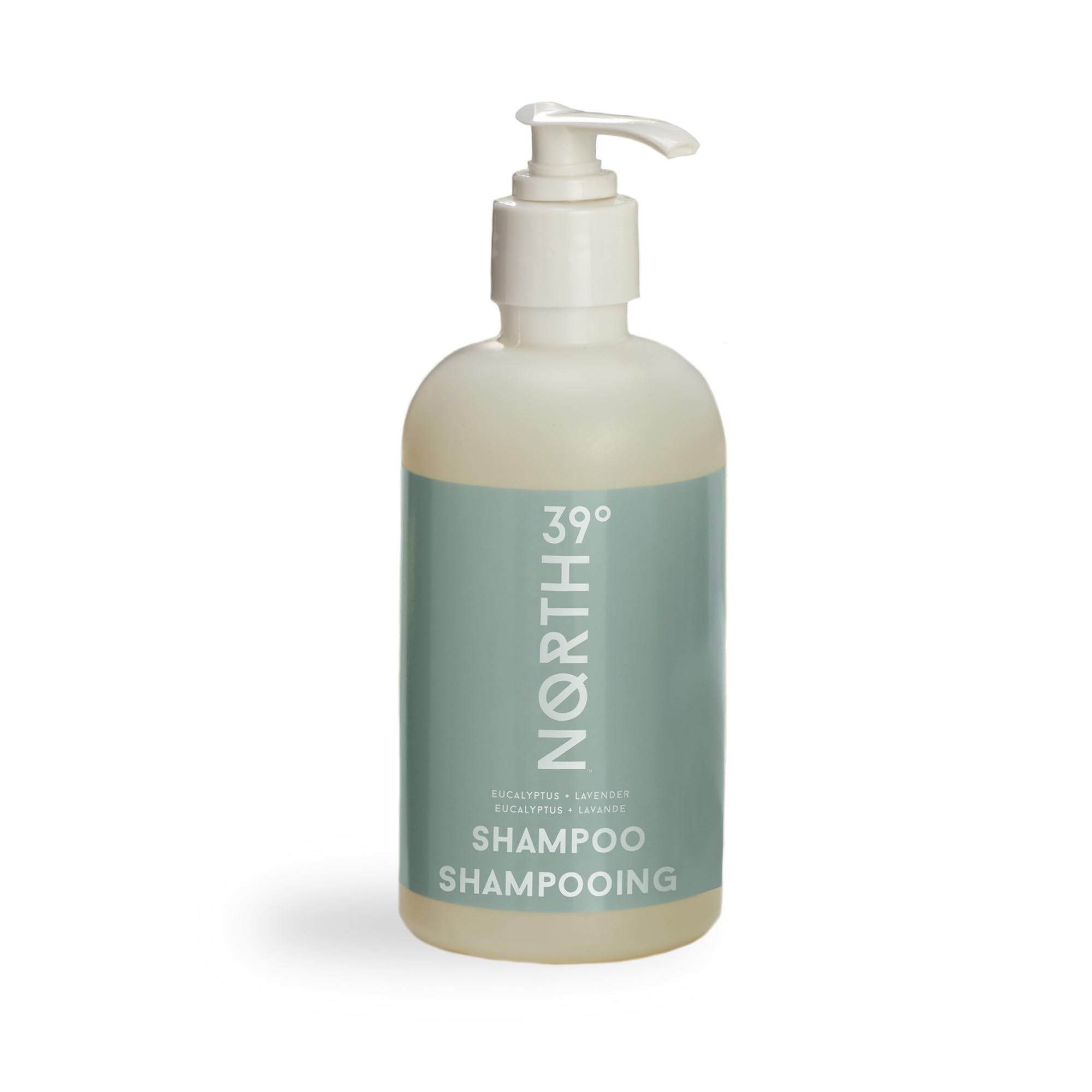 39° North Shampoo bottle with eucalyptus and lavender scent for a refreshing cleanse