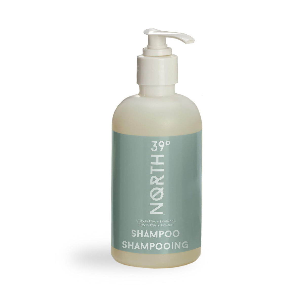 39° North Shampoo bottle with eucalyptus and lavender scent for a refreshing cleanse