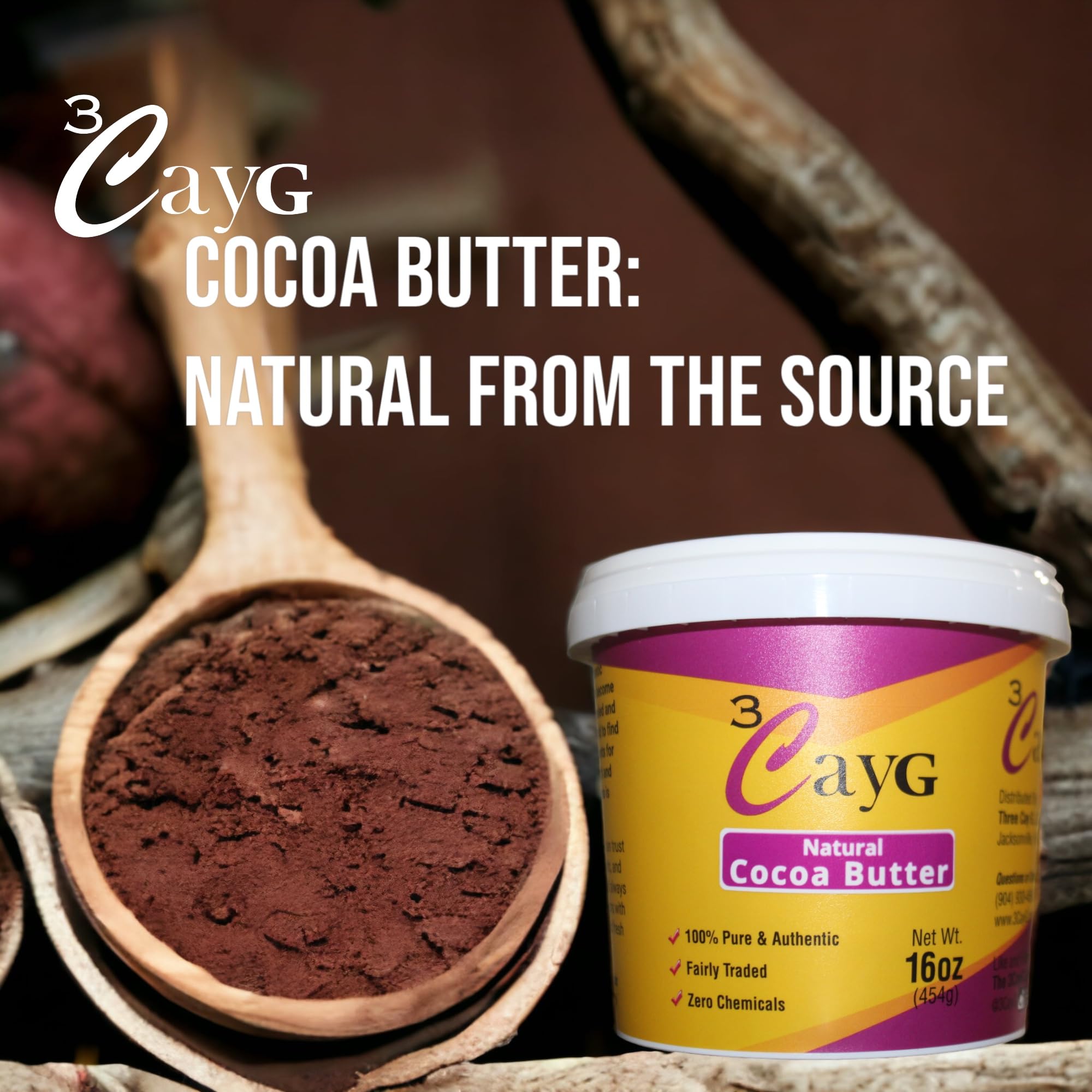 3CAYG Cocoa Butter for DIY skincare like lip balm