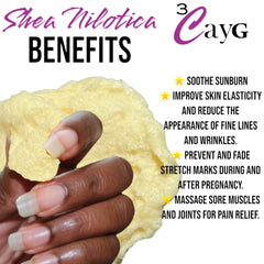 3CAYG Shea Nilotica texture swatch displays rich butter for daily moisturization