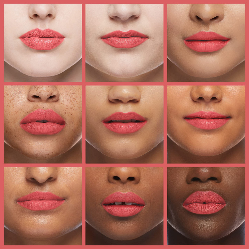 Dabbing on lips to create a subtle smudge finish.