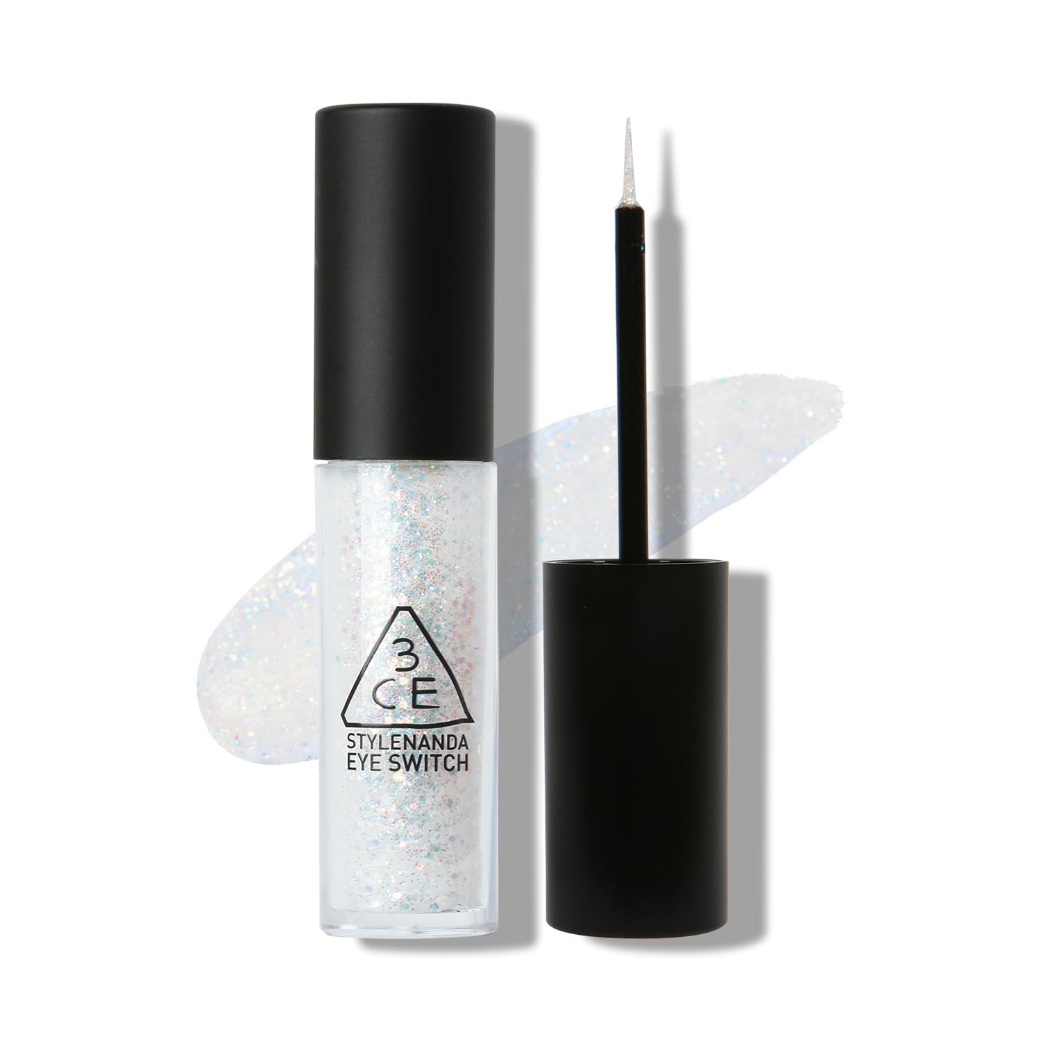 3CE Eye Switch Double Note compact open, creamy texture for smooth eyelid application.