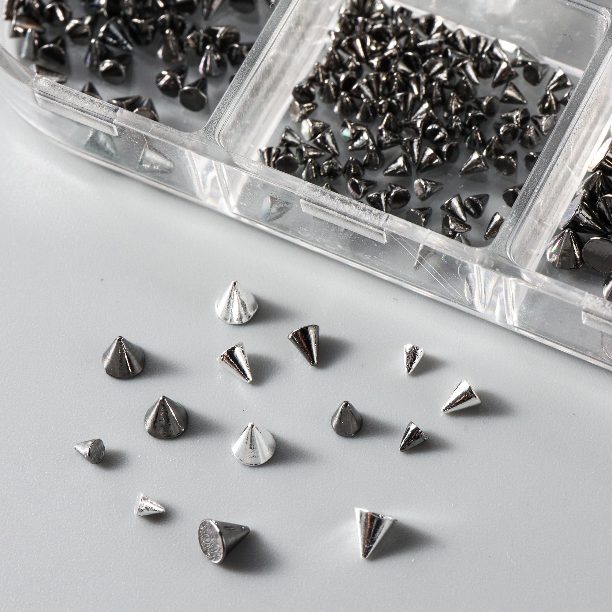 3D Mini Metal Punk Nail Art Studs suitable for natural or acrylic nails