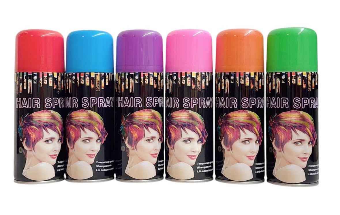 3quz spray couleur temporaire pour fêtes, couleurs vibrantes et faciles à tester