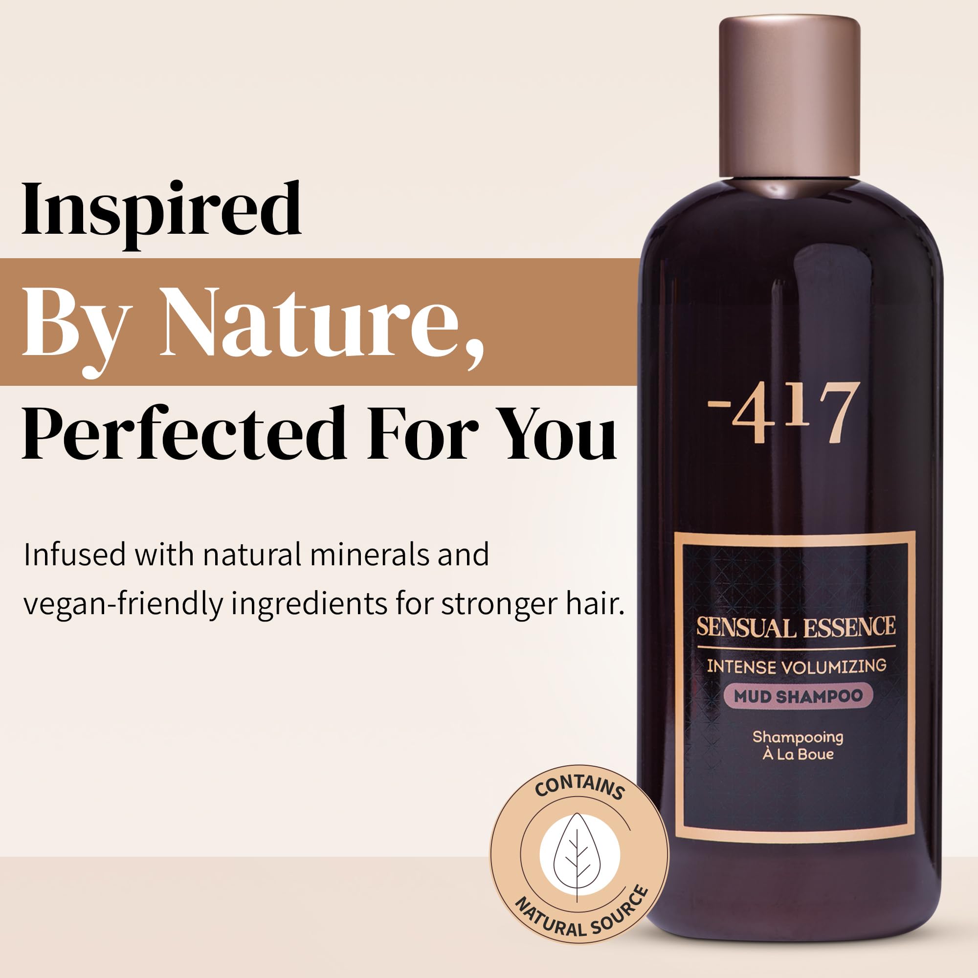 417 Dead Sea Catharsis Mud Shampoo on shelf with vegan formula visible