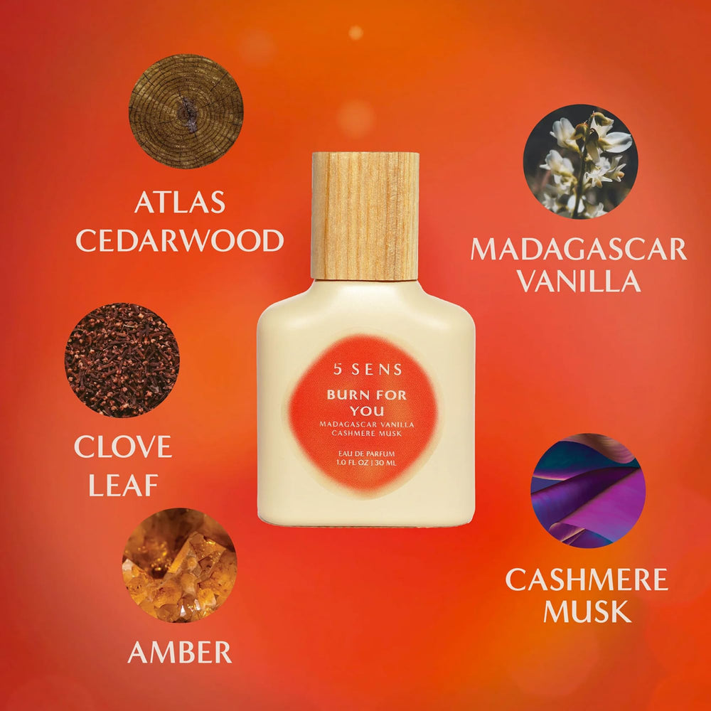 5 SENS Burn For You edp label detail communicates cruelty-free credentials for ethical fragrance lovers