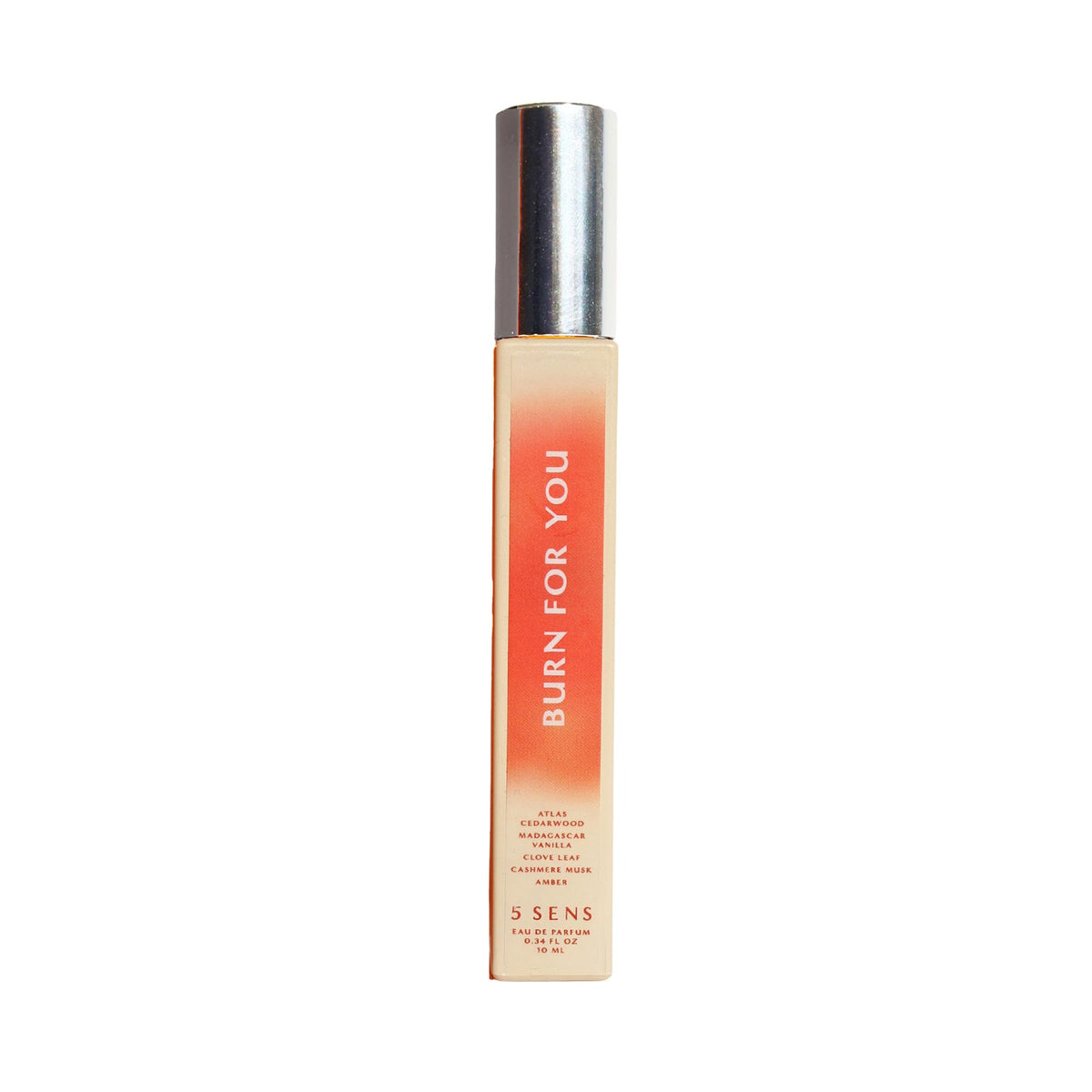 5 SENS Burn For You travel spray highlights cedarwood and vanilla, ideal for cozy evenings.