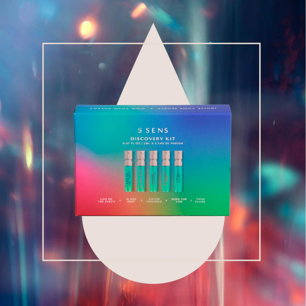 5 SENS Discovery Kit label close-up highlighting clean ingredients.