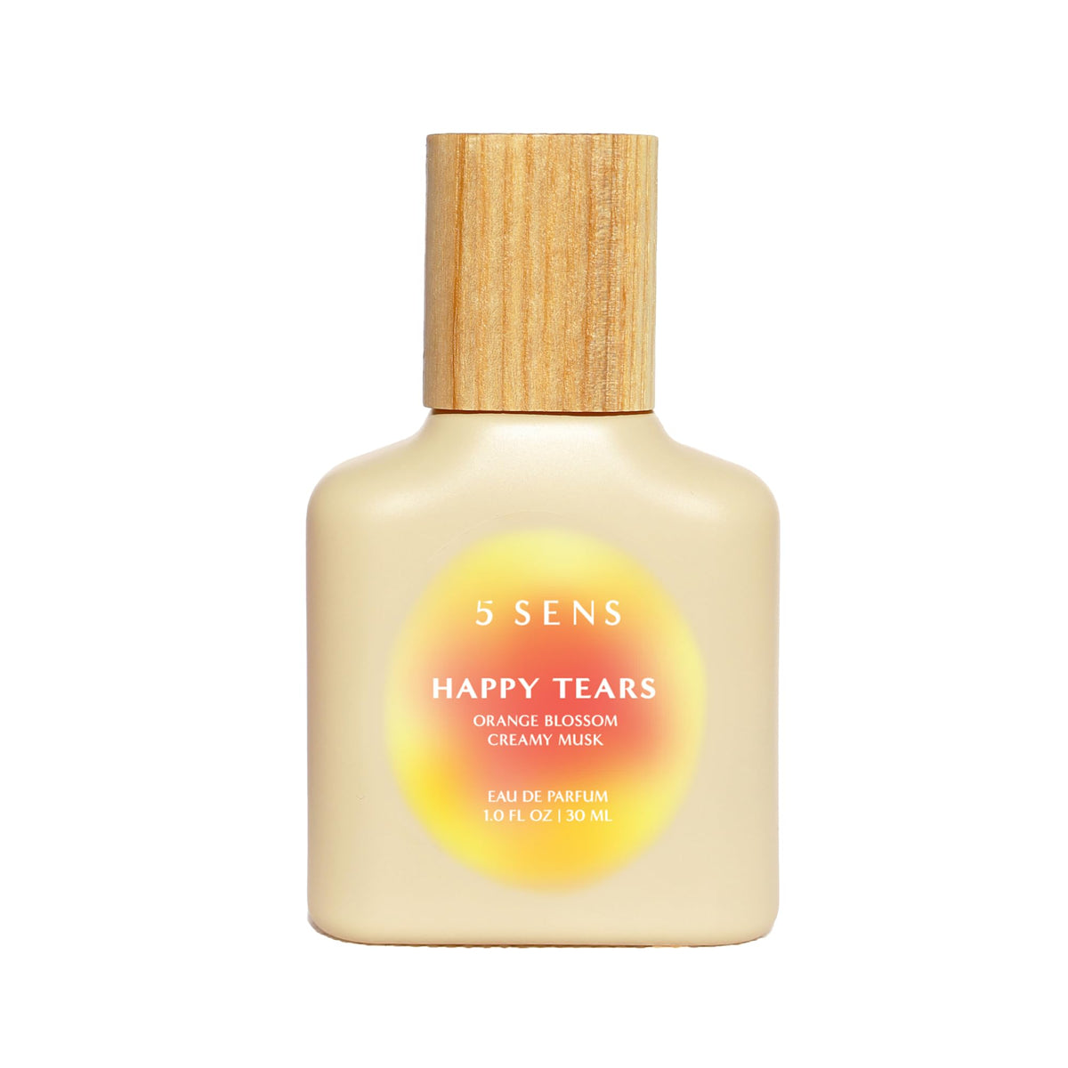 5 SENS Happy Tears bottle front view, warm floral fragrance for daily joy.