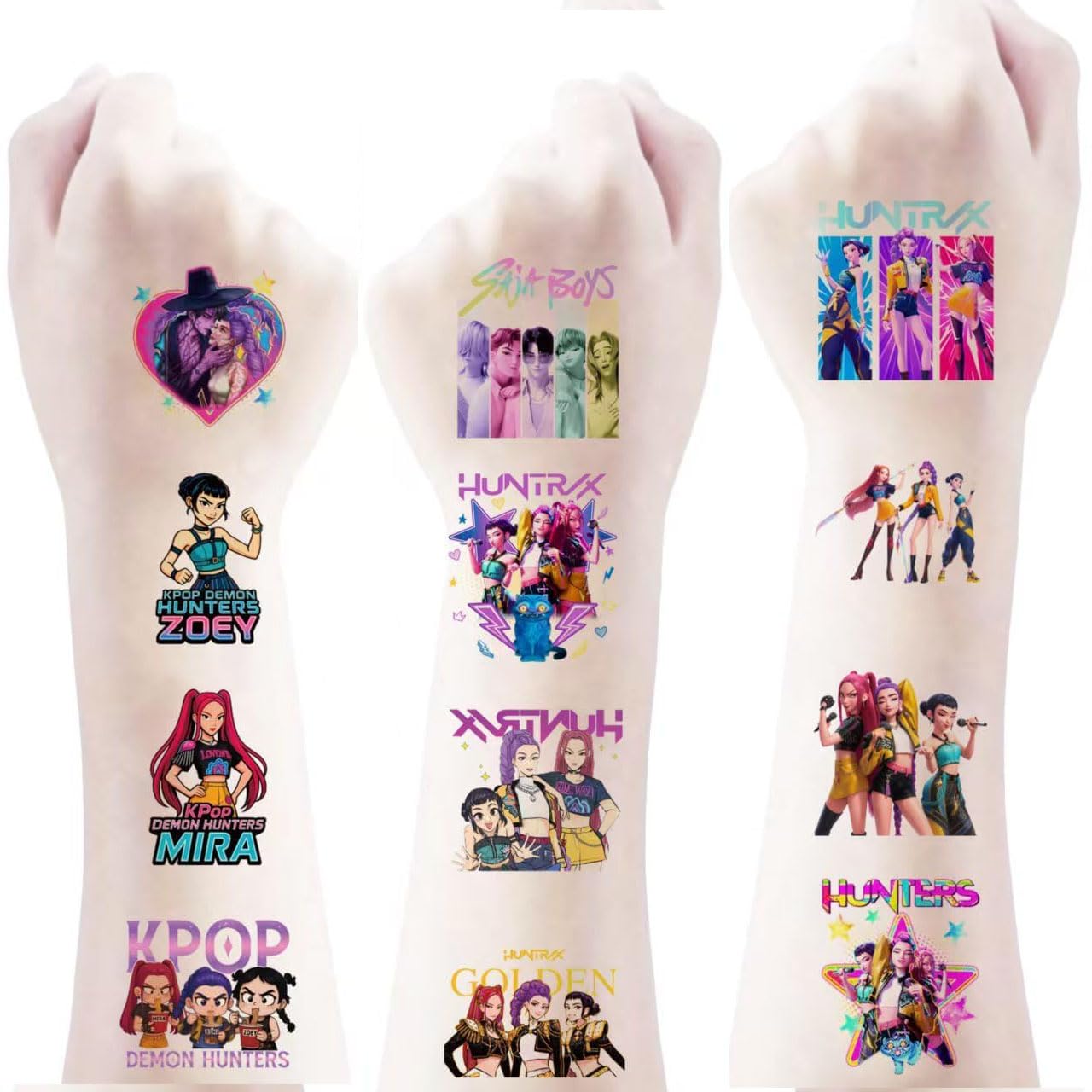 50Pcs Sheets Kpop Demon tattoos quick cleanup after crafts.