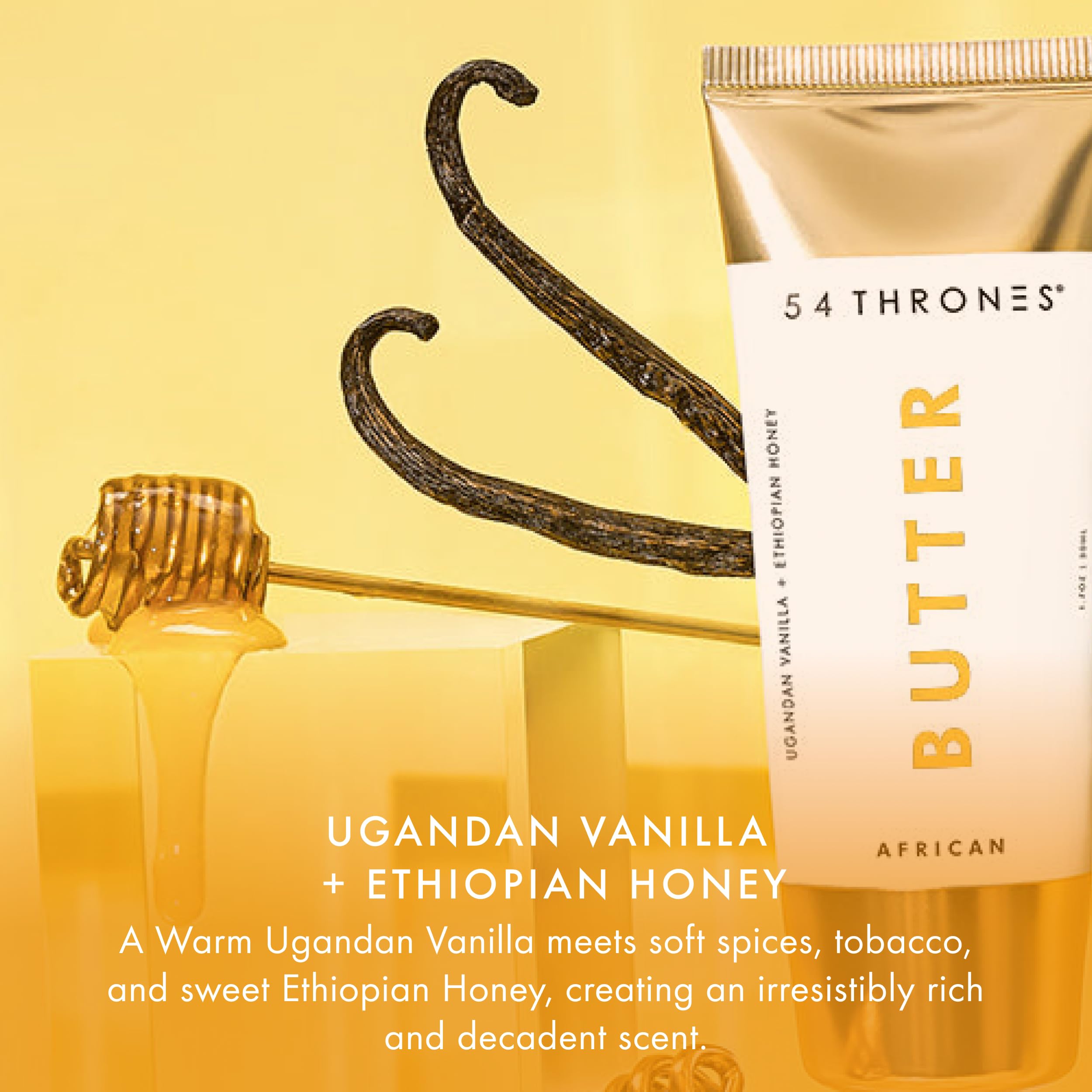 54 Thrones African Beauty Duo Ugandan vanilla and Ethiopian honey scent calms senses
