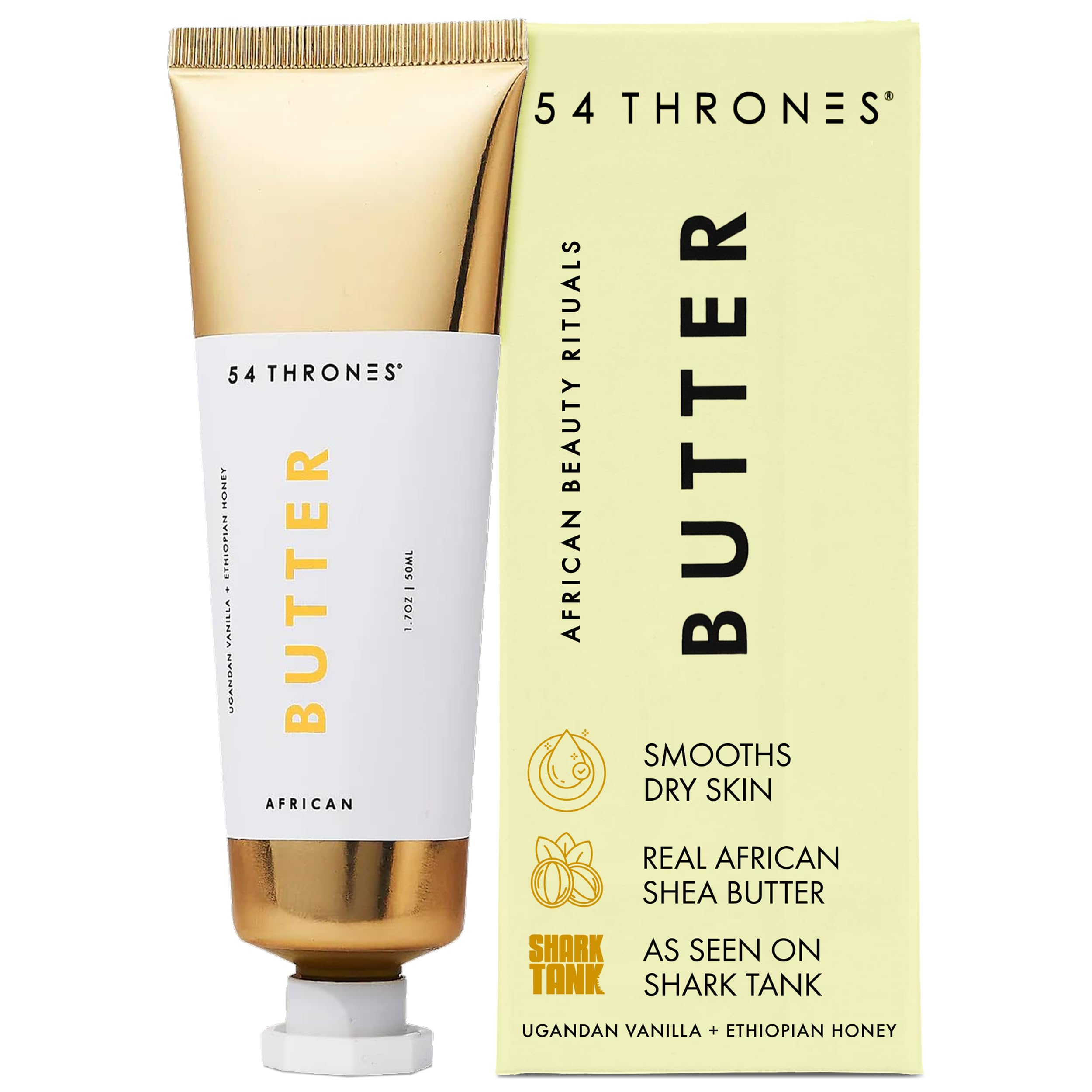 54 Thrones African Beauty Shea Butter jar ready for rich, everyday skin nourishment.