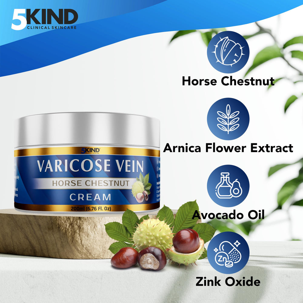 5Kind horse chestnut cream tube for gradual leg vein care.