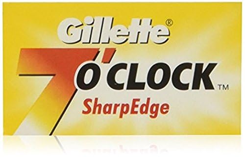 Closeup of 7'0Clock SharpEdge platinum blades showing durability and precision.