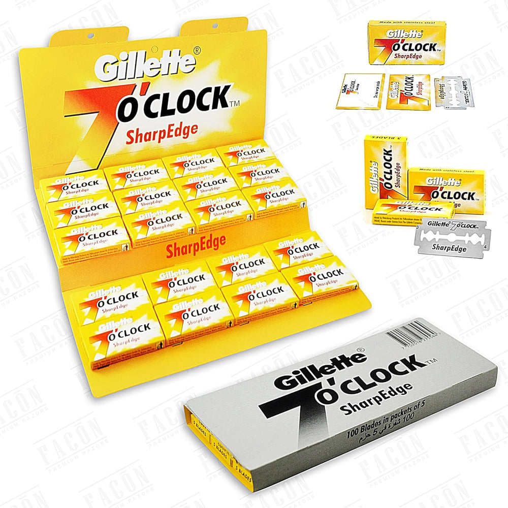 7'0Clock SharpEdge platinum blades pack for smooth, long-lasting shaves.