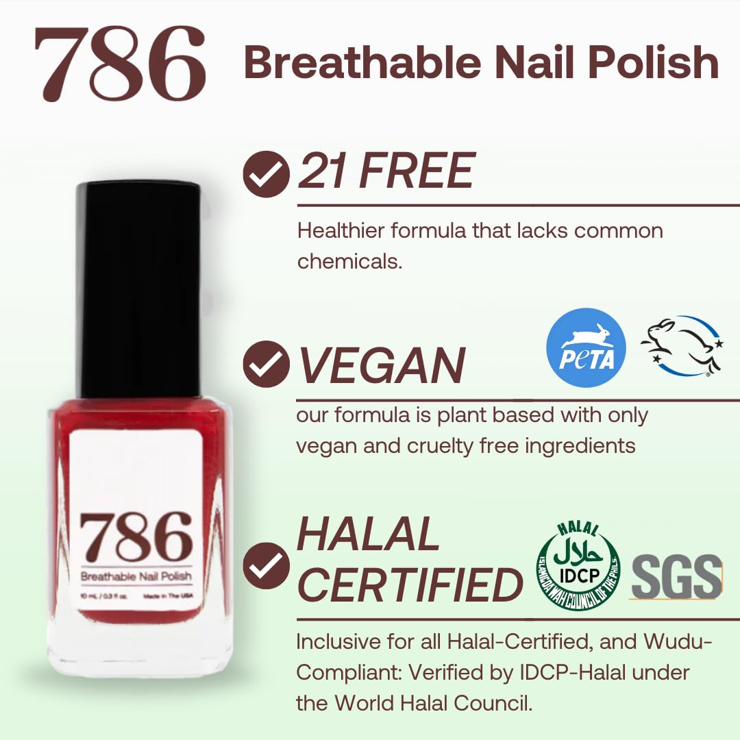 786 Cosmetics vegan cruelty-free badge on packaging signals ethical choice.