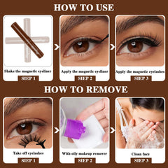 Magnetic eyeliner tubes in black and brown for versatile shade matching