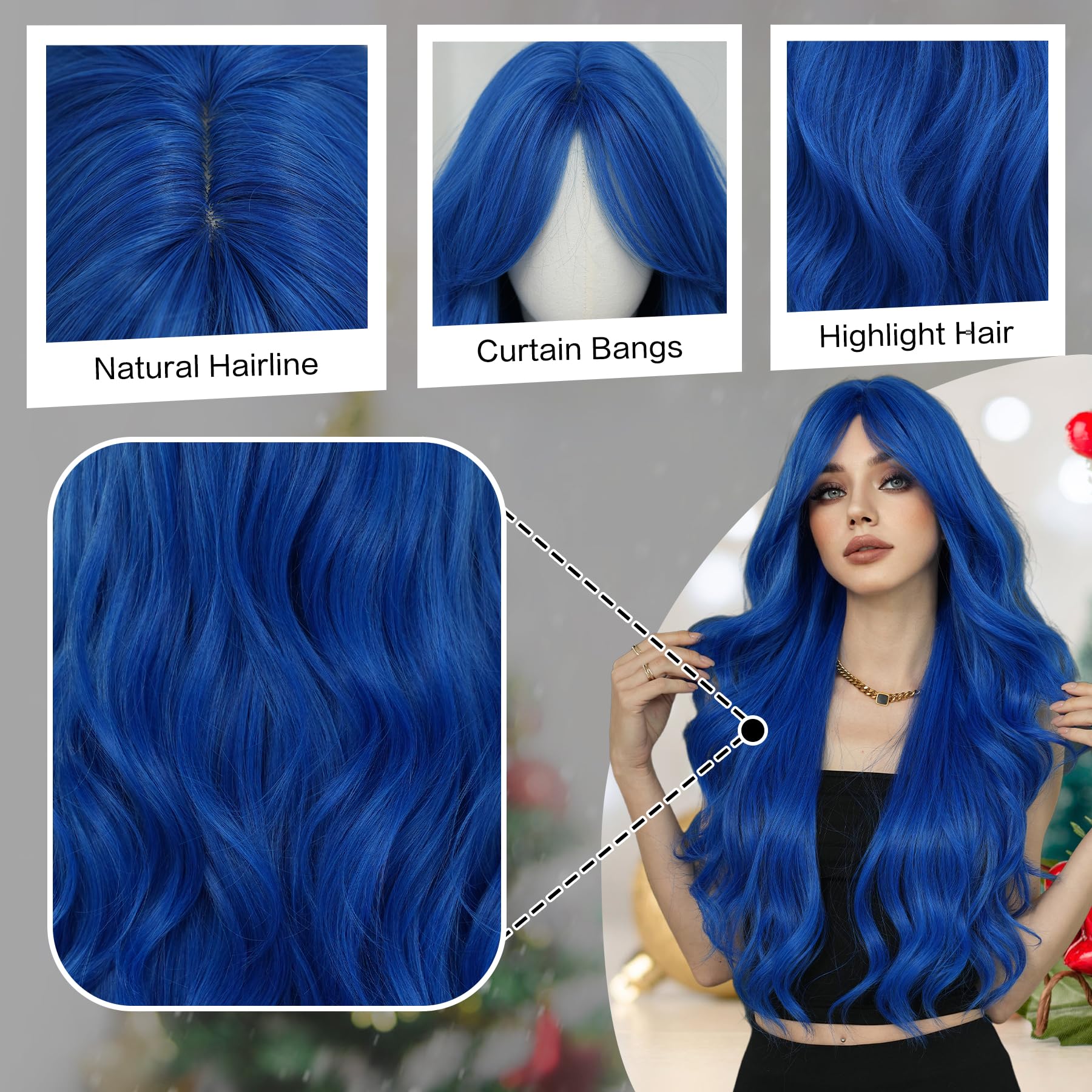 7JHH WIGS middle part wavy wig offers easy flattering shape