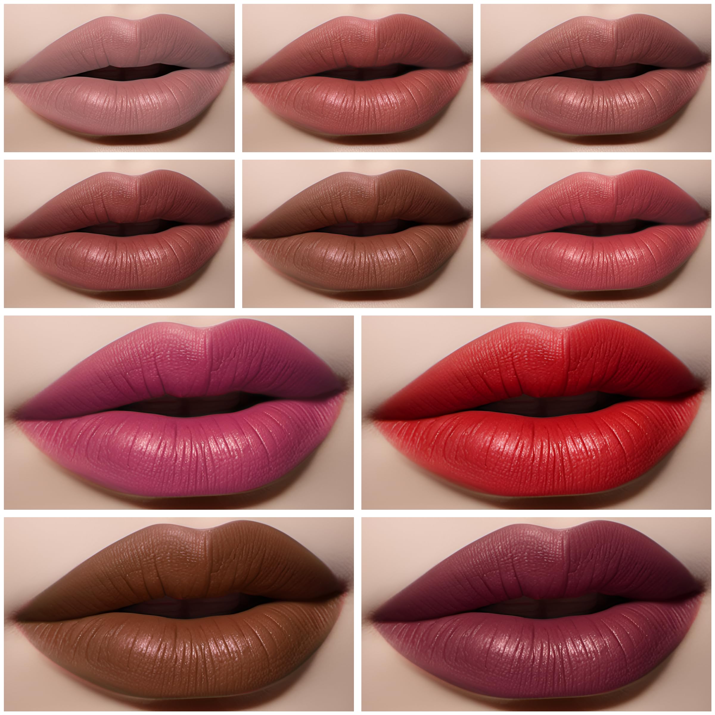 7V HOME BEAUTY swatches display 10 colors for versatile everyday looks.