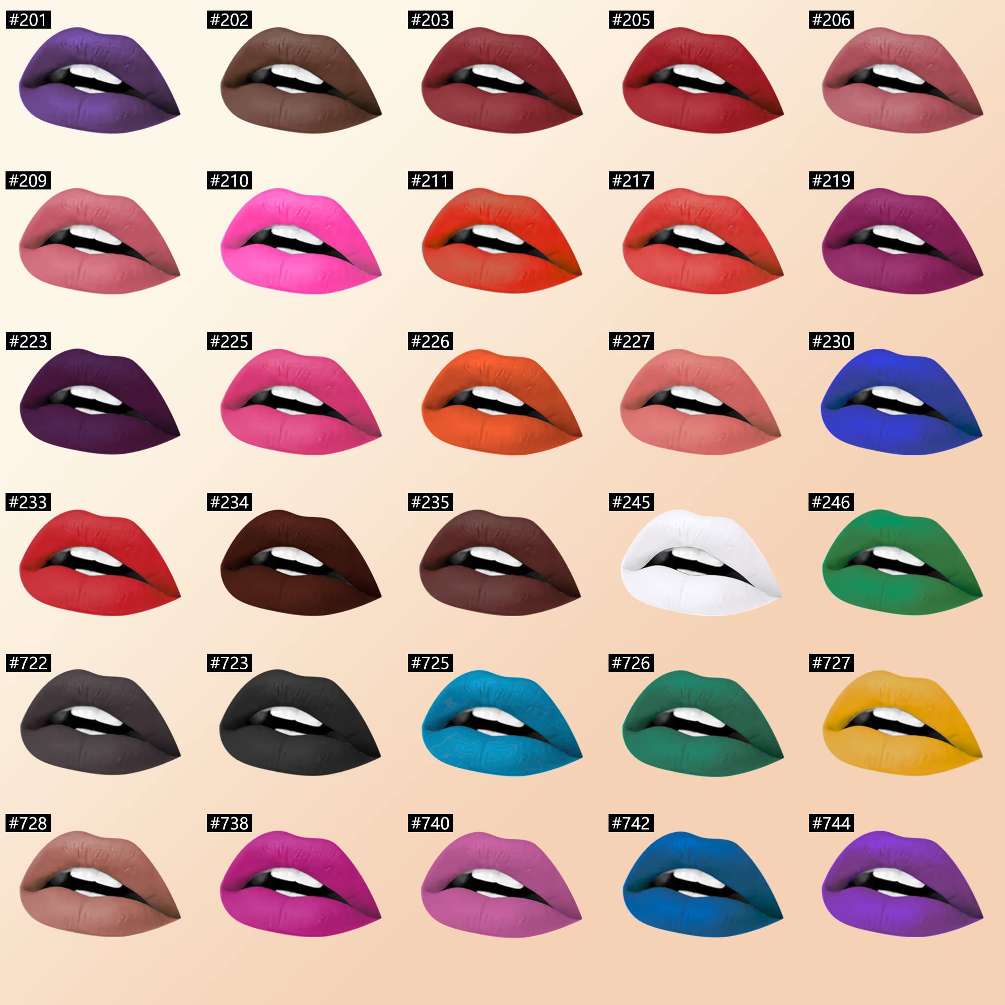 7V HOME BEAUTY Purple Matte Lipstick 744 packaging detail highlights premium cap and wand design